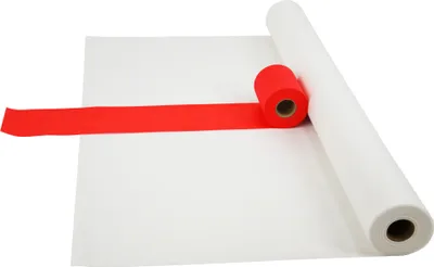 Produktbild von Sensalux Kombi-Set 1 Tischdeckenrolle 1,18m x 25m weiß + Tischläufer 15cm rot