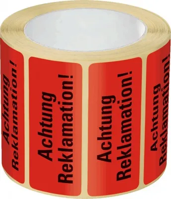 Produktbild von Dreifke® Aufkleber I Organisationsetikett Reklamation!, rot, Haftpapier, ablö...
