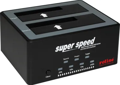 Obrázek produktu pro ROLINE 16.01.4122, HDD, SSD, SATA, Serial ATA II, Serial ATA III, 2.5,3.5", 4 TB, USB 3.2 Gen 1 (3.1 Gen 1) Type-B, Černá