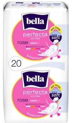 A package of Bella Perfecta Ultra Rose sanitary pads.