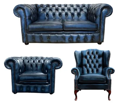Produktbild von Chesterfield Sofagarnitur Sofa Couch Polster Sitz Garnitur Ohrensessel Sessel