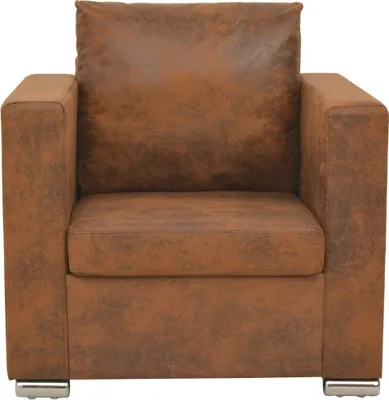 Image de vidaXL Fauteuil marron 82x73x82 cm imitation cuir suédé