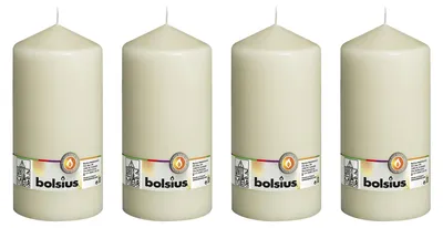 Image de lot de 4 bougies - hauteur 20 cm - diamètre 9,8 cm - ivoire