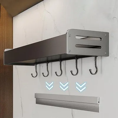 Image de Étagère à épices murale 30 cm en aluminium, peu encombrante