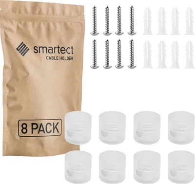Produktbild von 8x Affenschaukel Transparent Aufputz-Kabelhalter Deckenpins Kabel Halterung