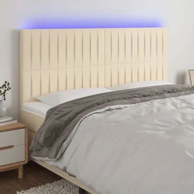 Produktbild von The Living Store LED Kopfteil Creme 180x5x118/128 cm Stoff
