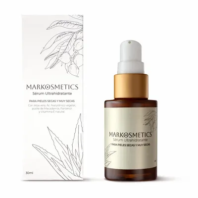 Produktbild von Markosmetics - Hyaluron Serum Gesicht 30 ml - Dreifachmolekular - Vegane Pflege für trockene und dehydrierte Haut