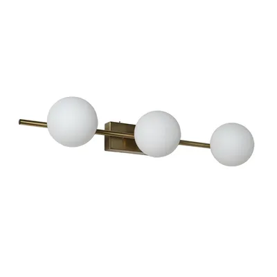 Immagine prodotto di Lampada da parete e soffitto DUOMO, 4 luci, attacco G9, lampada in metallo dorato con sfere di vetro opale di diametro 11 cm, ideale per soggiorno, camera da letto e corridoio