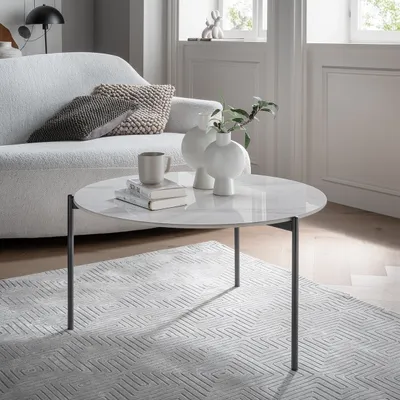 Produktbild von Couchtisch >2164-19< in Weiß matt, Gestell Metall - 46x82cm (HxD)