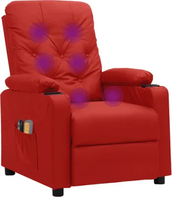 Produktbild von vidaXL Massagesessel Elektrisch Weinrot Kunstleder