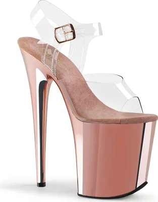 Produktbild von FLAMINGO-808 Damen Sandale von Pleaser, Transparent Roségold , EU 37, US 7