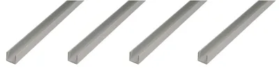 Image de Alberts, profil en U, aluminium, dimensions 8 x 20 x 8 x 1 mm, longueur 1 mètre, finition argentée par anodisation
