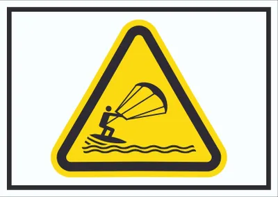 Produktbild von Schild Warnung Kitesurfer Symbol A1 Rückseite selbstklebend