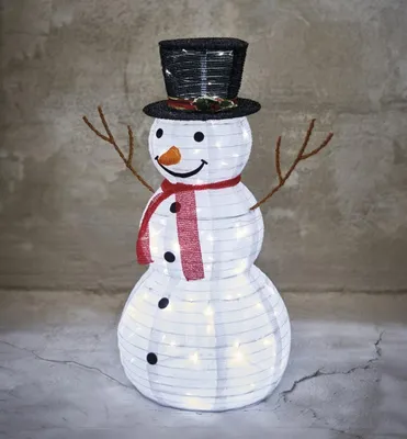 Produktbild von LED Weihnachts-SCHNEEMANN, 90 cm, 80 LEDs, Outdoor, kaltweiß