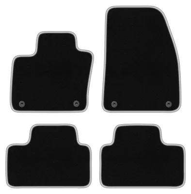 Image de Tapis de sol en moquette pour Volvo C40 depuis 2021 (à hayon) – jeu de 4 pièces, noir/argent, sur mesure – Wielganizator CARLUX