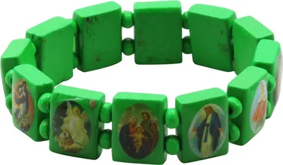 Produktbild von Holzarmband - Christliche Religion - grün