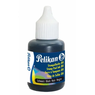 Image de Pelikan Stempelfarbe wasserfest 30 ml Schwarz mit Pinsel