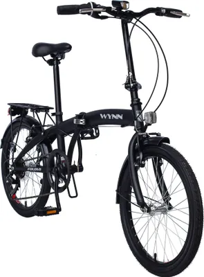 Produktbild von WYNN Faltrad 20 Zoll FOLD1.0 schwarz Rahmenhöhe 27 cm Damen Herren Klapprad 6 Gänge V-Brake