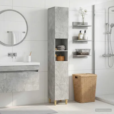 Produktbild von Maison Exclusive - Badezimmerschrank mit offenem Regal DELFT Betongrau