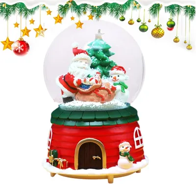 Produktbild von Weihnachts-Schneekugel, Weihnachts-Spieluhr | Weihnachtsmann | Weihnachtsbaum-Schneekugel,Farbwechsel, batteriebetriebene, beleuchtete Tisch-Kristallkugel-Laternen für die Weihnachtsdekora