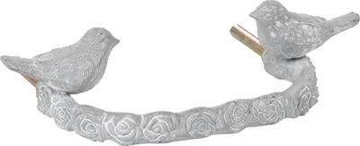 Produktbild von Clayre & Eef Griff 13x3x8 cm Grau Eisen Vögel