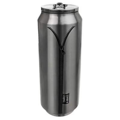 Produktbild von ORION Thermobecher Isolierbecher in Form einer DOSE silbern REISSVERSCHLUSS 0,7l