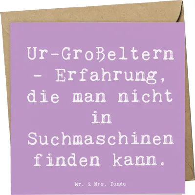 Produktbild von Mr. & Mrs. Panda Grußkarte Spruch Ur-Großeltern Weisheit - Lavendeltraum - Geschenk, Geschichten, Ahnen, Dankeschön, faltkarte, Glückwunschkarte, doppelkarte, Liebe