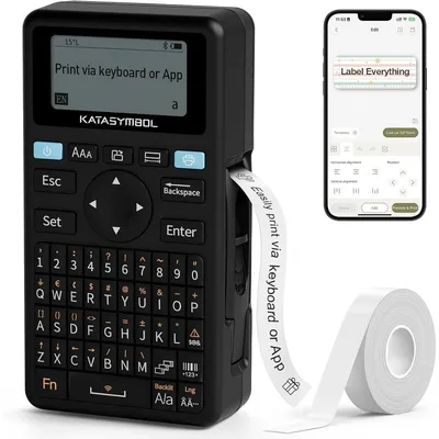 Obrázek produktu pro Tiskárna štítků - Bluetooth - Termotisk - 1 role - S klávesnicí QWERTZ - Kompaktní a přenosná
