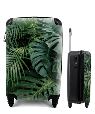 Produktbild von MuchoWow® Koffer Handgepäck Trolley Rollkoffer Kleine Reisekoffer mit 4 Rollen - Pflanzen - Dschungel - Blätter - Tropisch - Cabin Size < 55x40x23 cm & 55x40x20 cm - Fotokoffer - Kabinenkoffer - Boardgepäck - Reise-Box - Reisekoffer - Reisegepäck - Koffer mit Bild - Trolley für Kinder