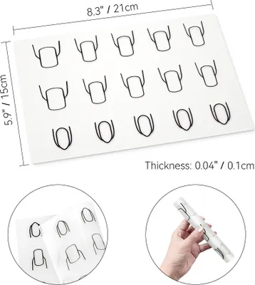 Produktbild von INF Nail Pad Silikon Übungsmatte Weiß 21x15x0,1cm für Nageldesign und Farbvergleich model 2
