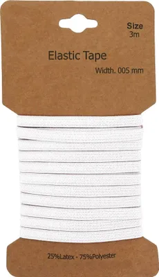 Produktbild von Gummiband 3m x 5mm Gummilitze Gummi elastisches Band Flachgummi Farbwahl