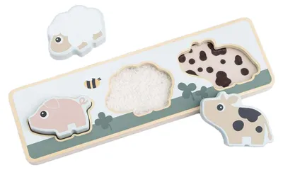 Obrázek produktu pro Done by Deer Senzorické puzzle Malá farma, 3ks.