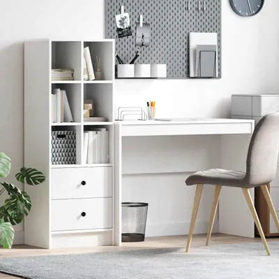Image de Maison Exclusive - Bureau avec tiroir 2 pcs Blanc