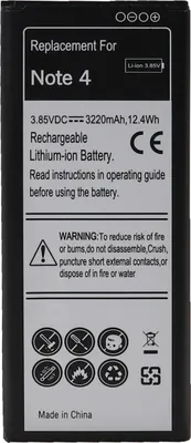 Produktbild von vhbw Akku kompatibel mit Samsung Galaxy Note 4 SM-N910I, SM-N910R4, SM-N910L, SM-N910K, SM-N910M Handy Smartphone Telefon (3220 mAh, 3,85 V, Li-Ion)
