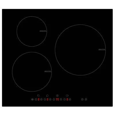 Immagine prodotto di Piano cottura a induzione da incasso ARIELLI ACH-583IND, touch, chiusura a prova di bambino, 3 zone di cottura, 5800 W, nero