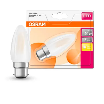 Produktbild von Osram LED B22D Kerze Fadenlampe Matt 4W 470lm - 827 Extra Warmweiß | Ersatz für 40W