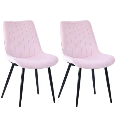 Produktbild von HOMAVO Esszimmerstuhl – Bequemer Samt- oder Kunstlederstuhl, ergonomisch, Metallgestell, breite Sitzfläche 53×43 cm, einfach montierbar, 2er Set