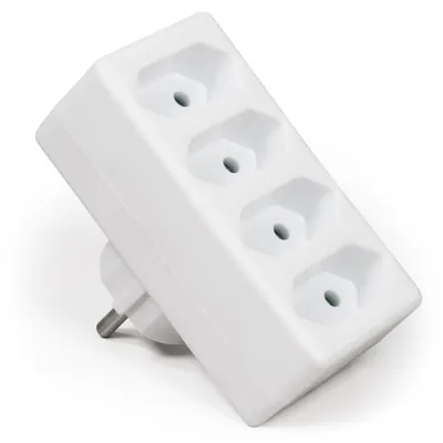 Produktbild von Steckdosenadapter McPower, 4x Euro Mehrfachsteckdose Steckdosenverteiler weiß