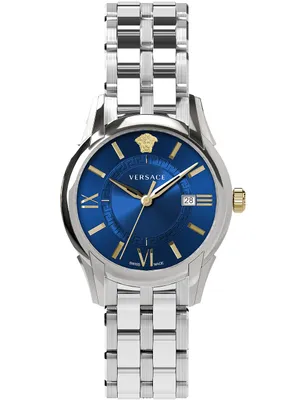 Produktbild von Versace VEUA00620 Apollo Gent blau silber Edelstahl Armband Uhr Herren NEU