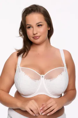 Produktbild von GAIA Damen Halbschalen-BH Keto – Eleganter Semi-Soft BH mit Spitze – Perfekter Halt und Komfort - Weiß J75