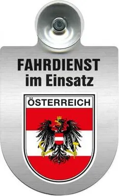 Produktbild von Einsatzschild Windschutzscheibe incl. Saugnapf - Fahrdienst im Einsatz - 309458 - incl. Regionen nach Wahl Color - Region Österreich