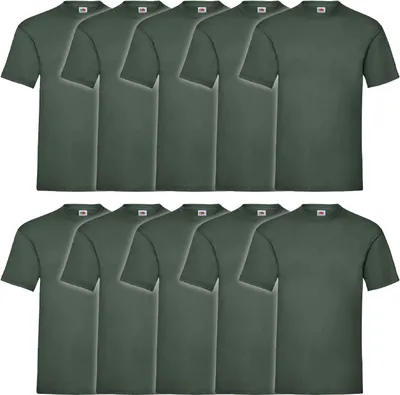 Produktbild von 10er Pack Fruit of the Loom Valueweight T-Shirt Farbe: flaschengrün Größe: XL