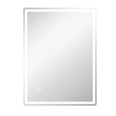 Produktbild von AIORBER Rechteckiger LED Badspiegel 80x60 cm Touch dimmbar Antibeschlag Memory Wandspiegel mit Licht Silber