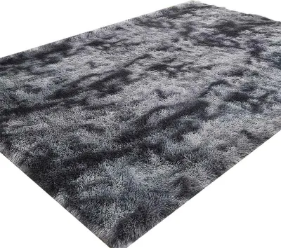 Produktbild von Shaggy-Wohnzimmerteppich, 120 x 160 cm, Dunkelgrau, Plüsch, weiche Polypropylenfaser, rutschfester Teppich, Dunkelgrau, Dunkelgrau