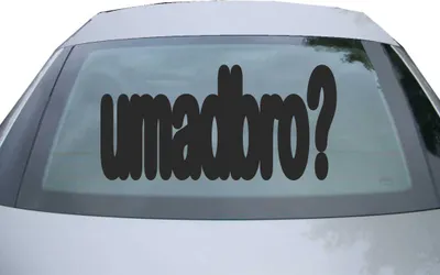 Produktbild von Indigos UG - Aufkleber Heckscheibe & Motorklappe DE6010 - schwarz - 600x294 mm - umadbro? - Auto Scheiben Fenster Heckklappe Tuning Racing JDM - Die cut
