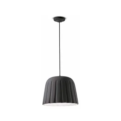 Produktbild von Aufhängung Klein Vintage Deco Madame Steingut Keramik Grau 1 Licht E27