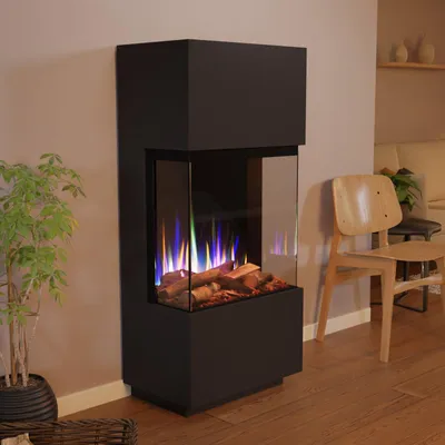Produktbild von Glow Fire Elektrokamin 'PR11' in Weiss| LED Standkamin in weiß mit Heizung (1500 W) | HxBxT: 130x61,5x40cm