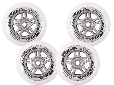 Produktbild von Matte Rollen NILS Extreme Polyurethan84x24 82A mit ABEC 9 Lagern, weiß, 4 Stk