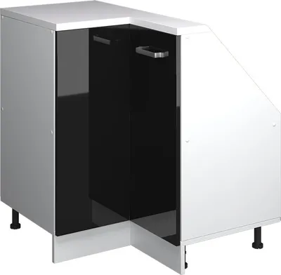 Produktbild von Dachschrägenschrank Eckschrank Vicco Rion Schwarz Hochglanz 75.6 x 81.6 cm mit 1 Tür, Model 58637