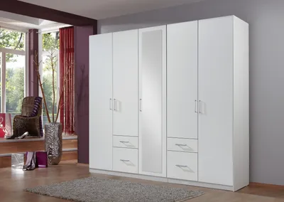 Produktbild von Drehtürenschrank >Freiburg< in WEISS - 225x208x58cm (BxHxT)